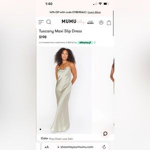 Never worn show me your Mumu Tuscany maxi slip dress